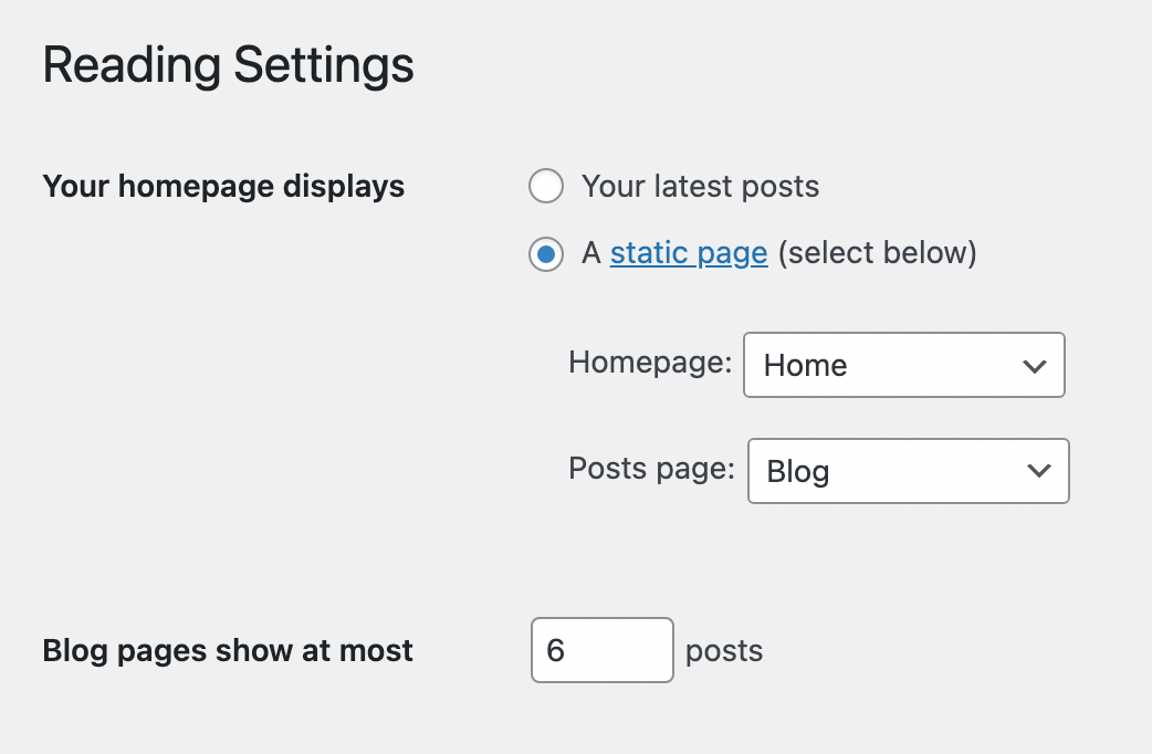 Install Guide - Reading Settings