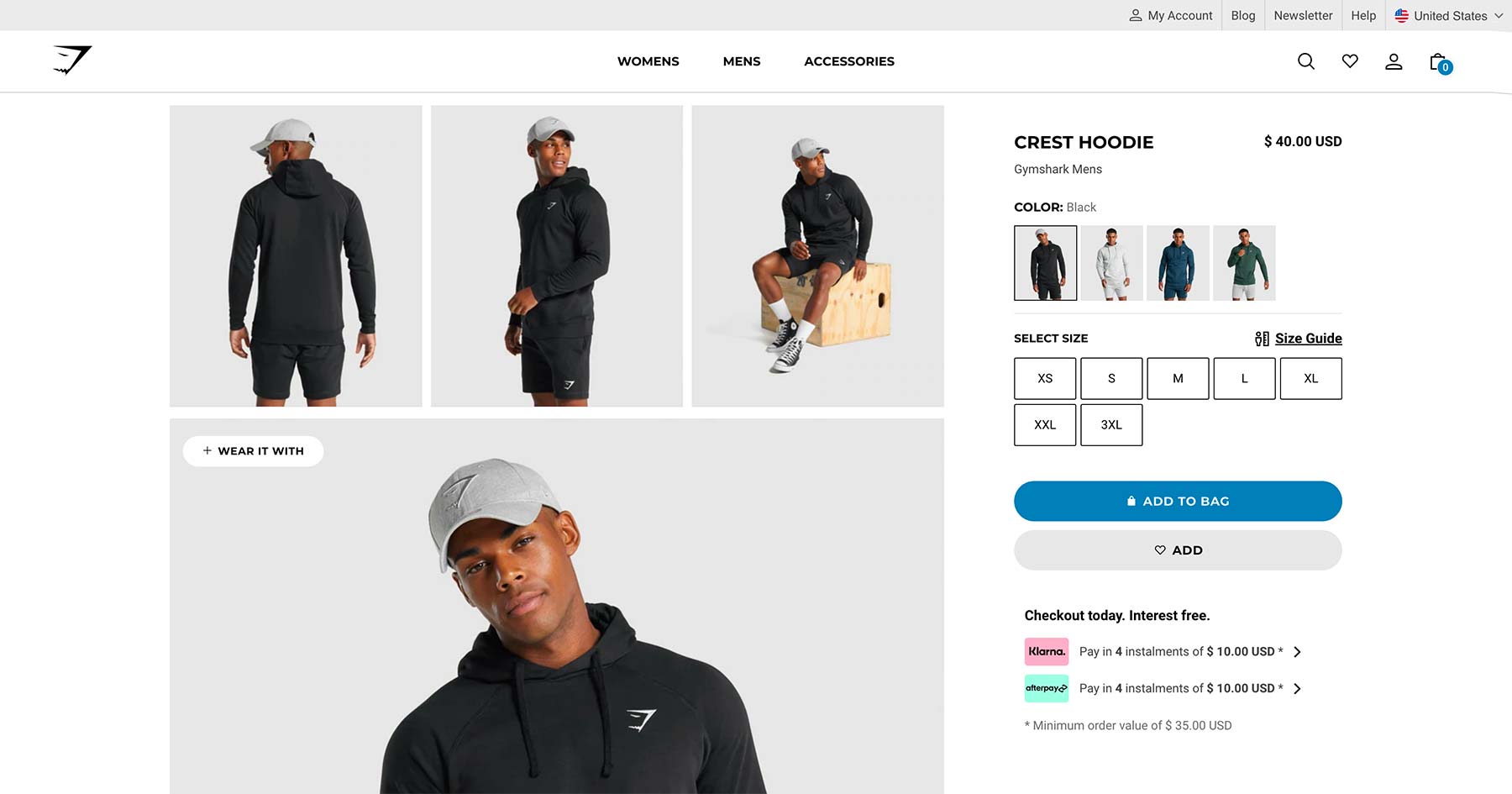 Gymshark Single Product Page