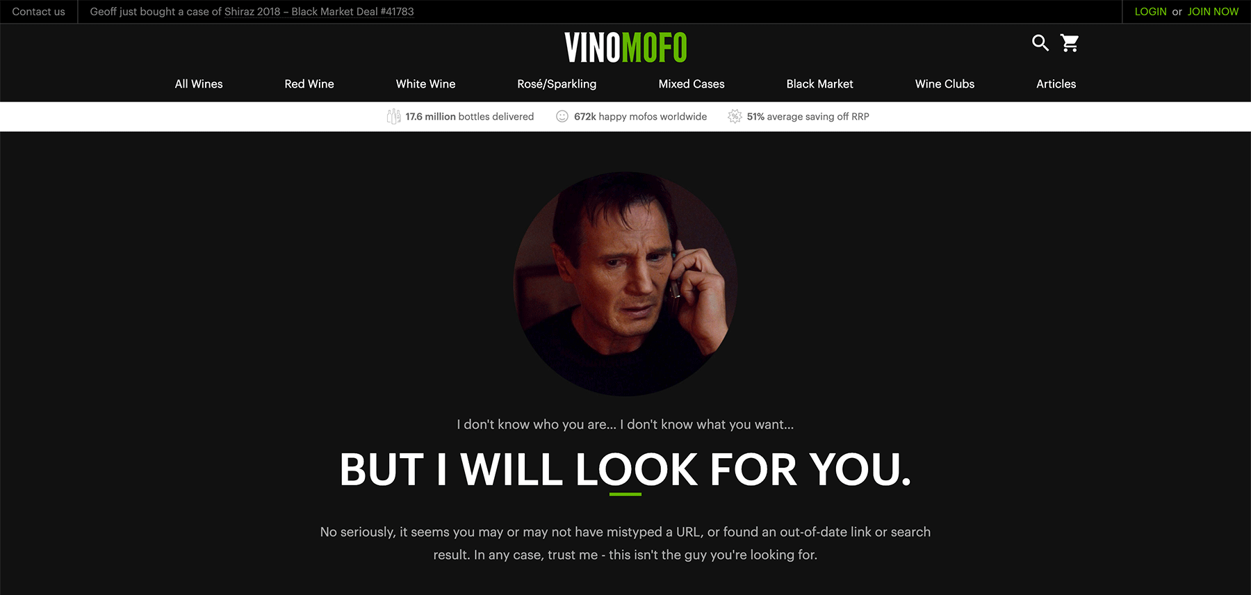 Vinomofo 404 page