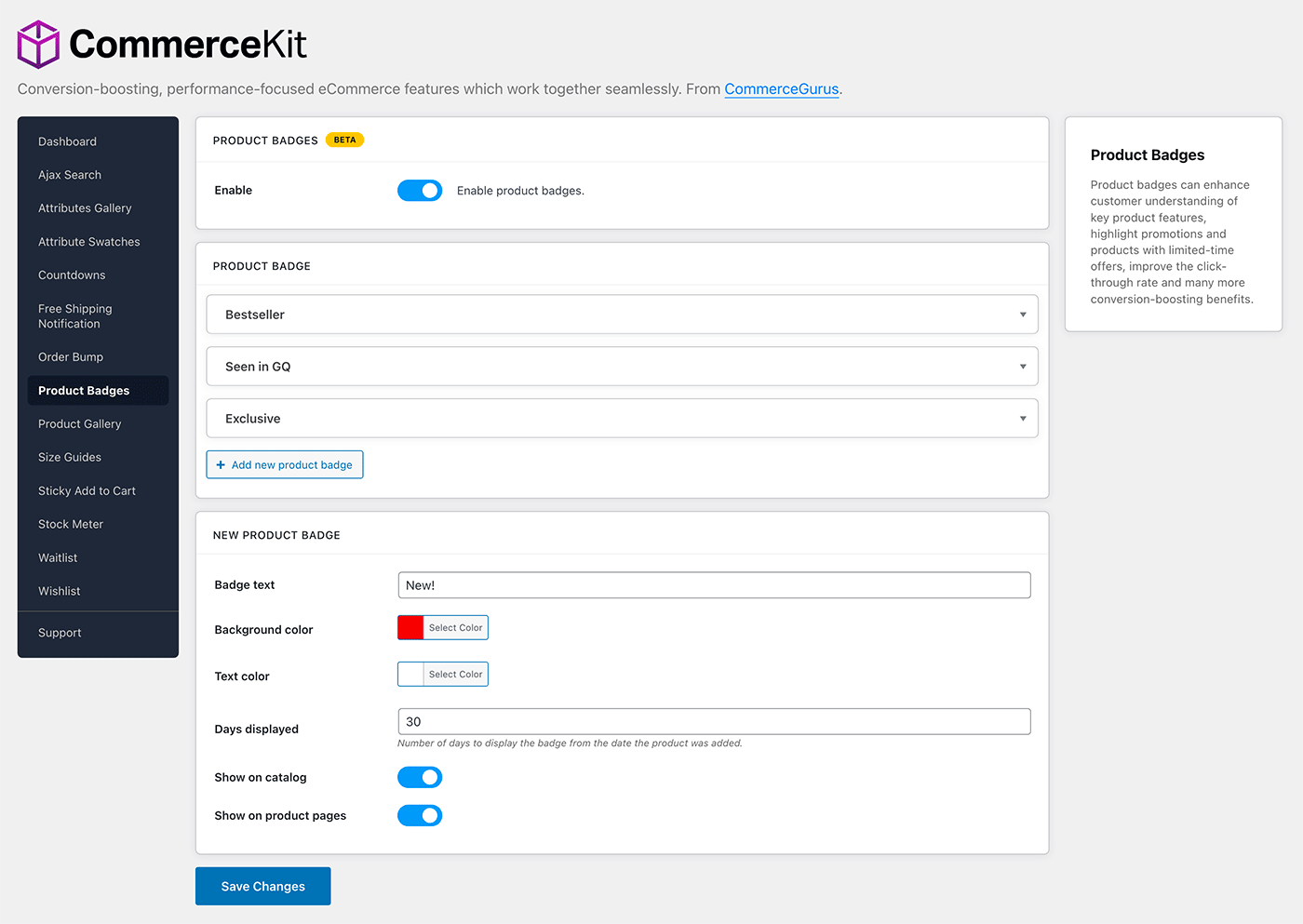 CommerceKit Product Badges