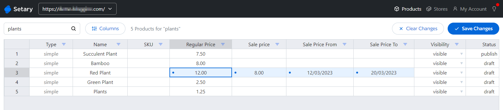 Adjust product prices