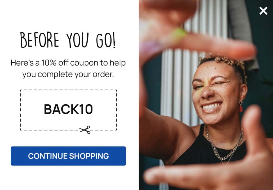 Before you go coupon popup feature