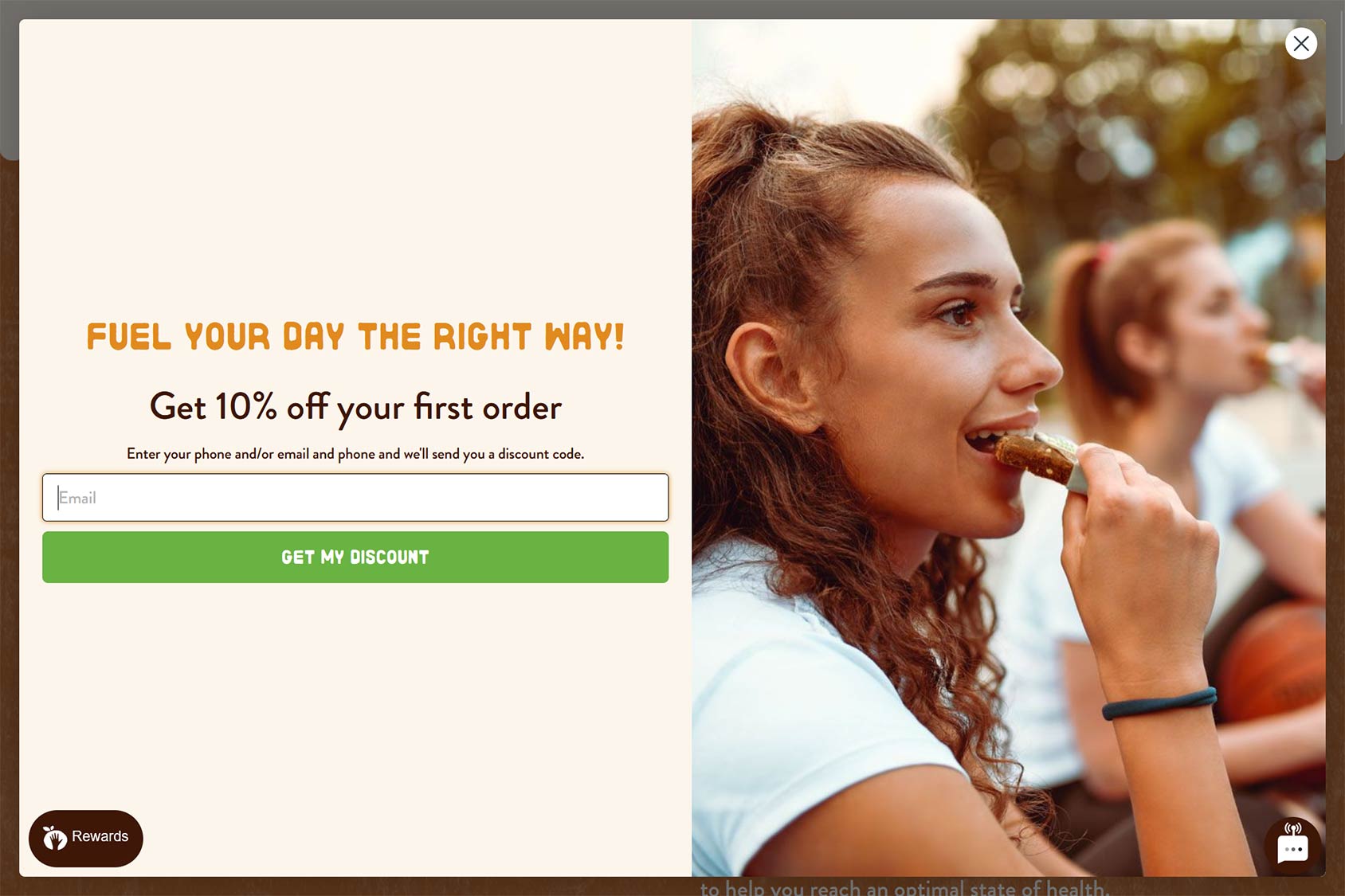 Human Food Bar High Converting eCommerce Popup