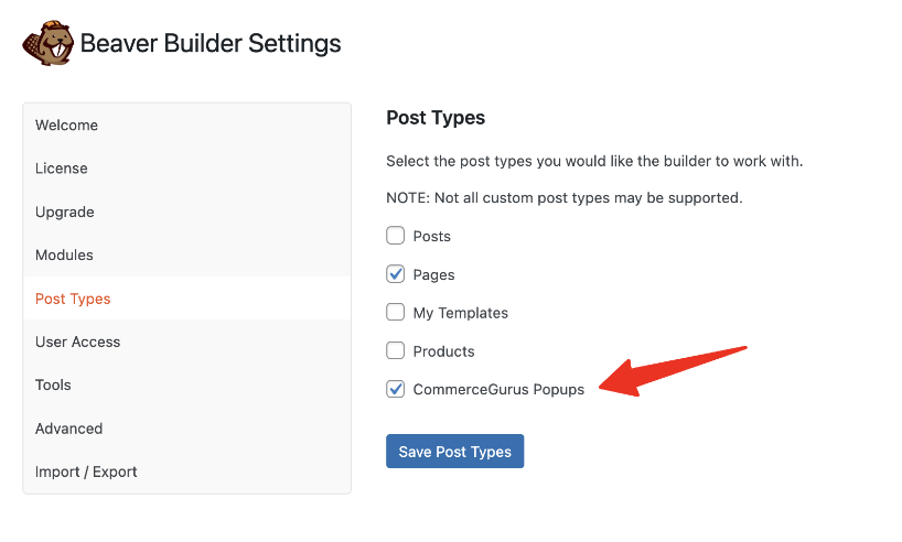 Beaver Builder Post Types