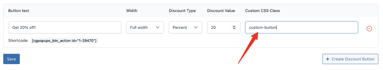 Custom CSS Class on the Discount Button