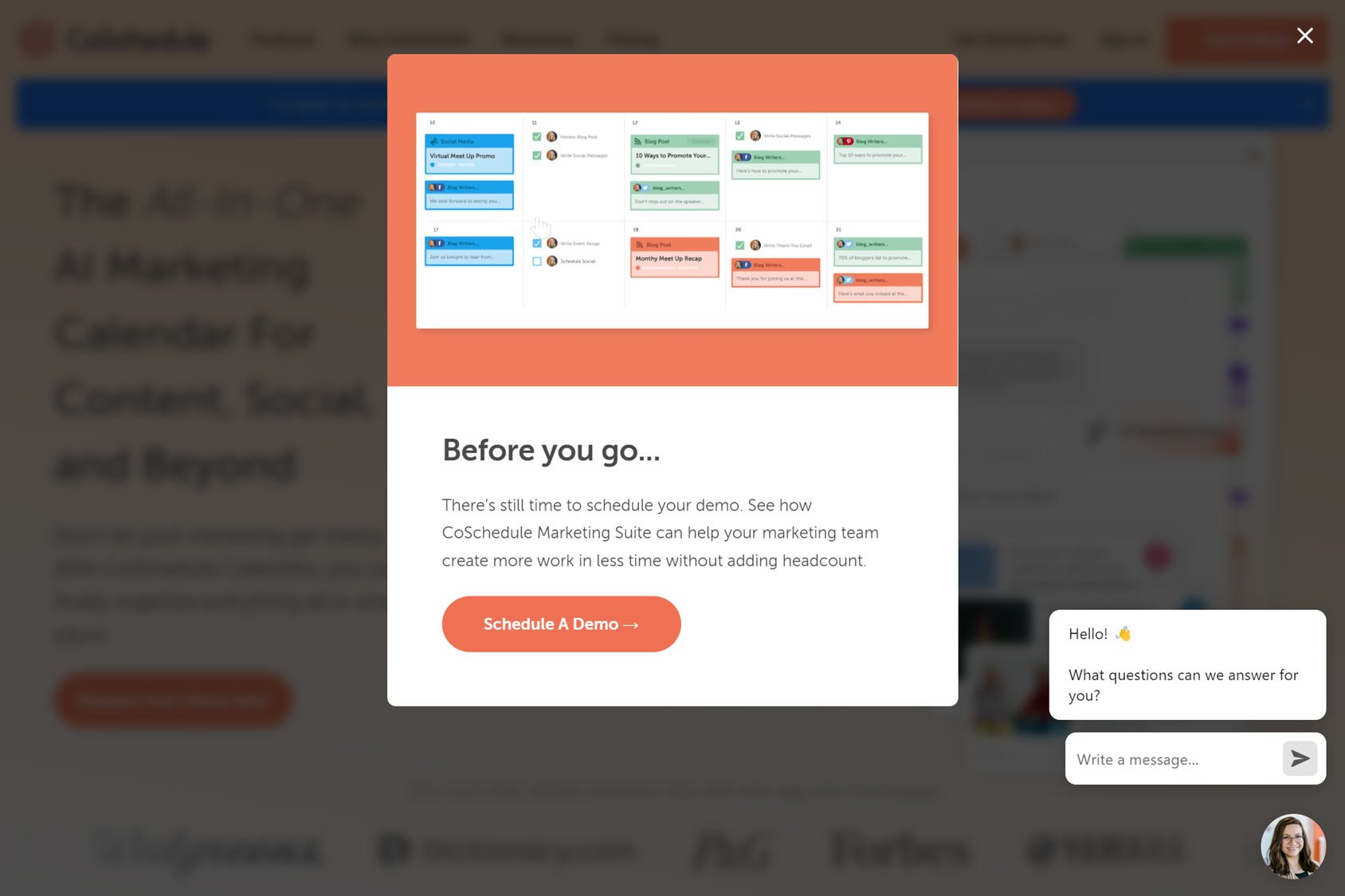 CoSchedule Popup Example