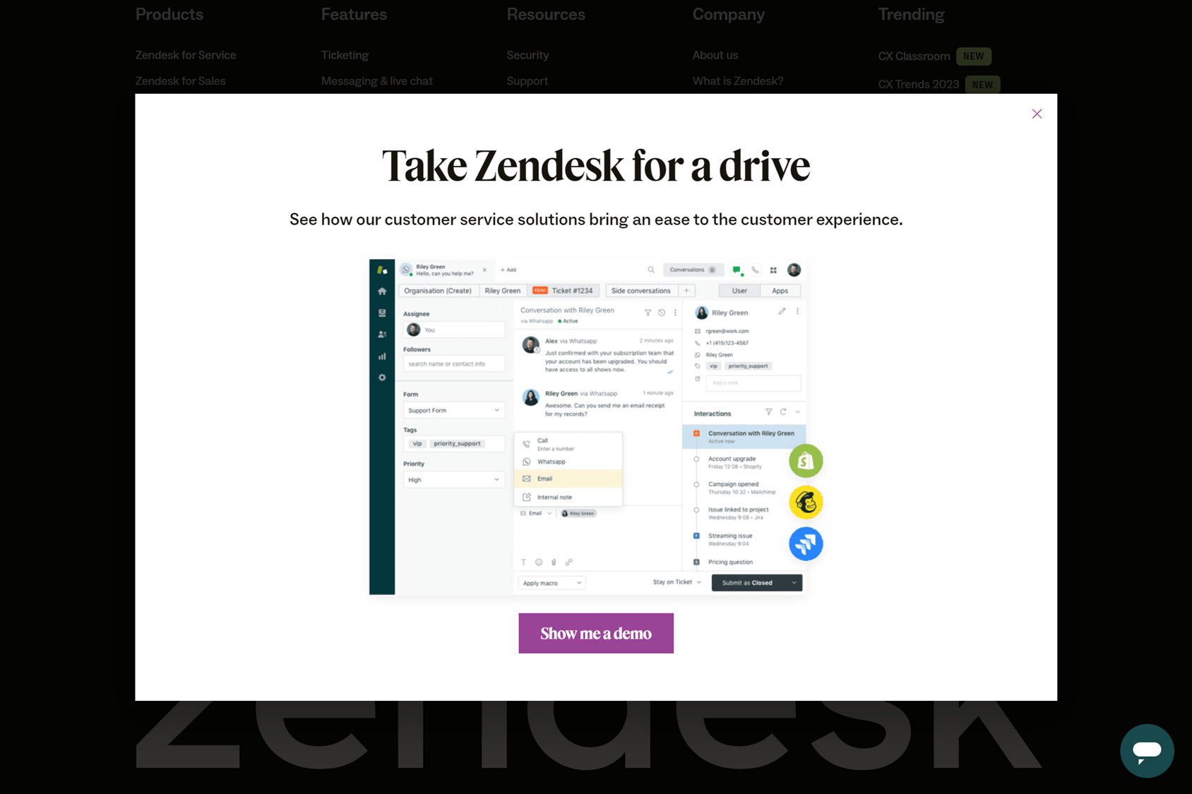 Zendesk Exit Intent Popup