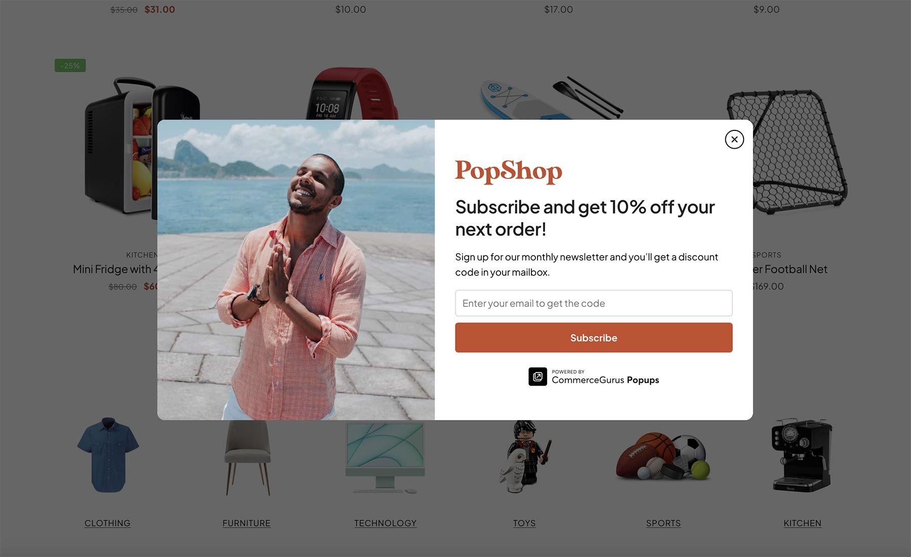 eCommerce Popup Example