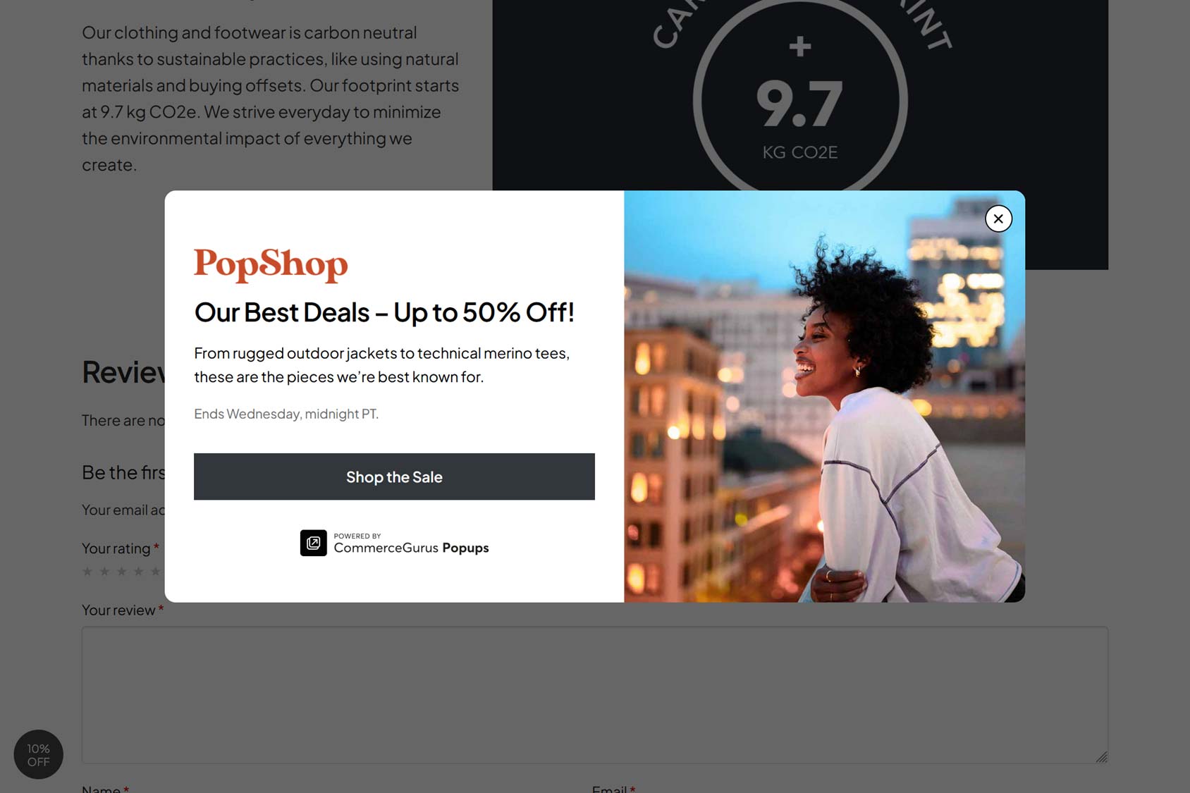 Example of Engaging Popup Design