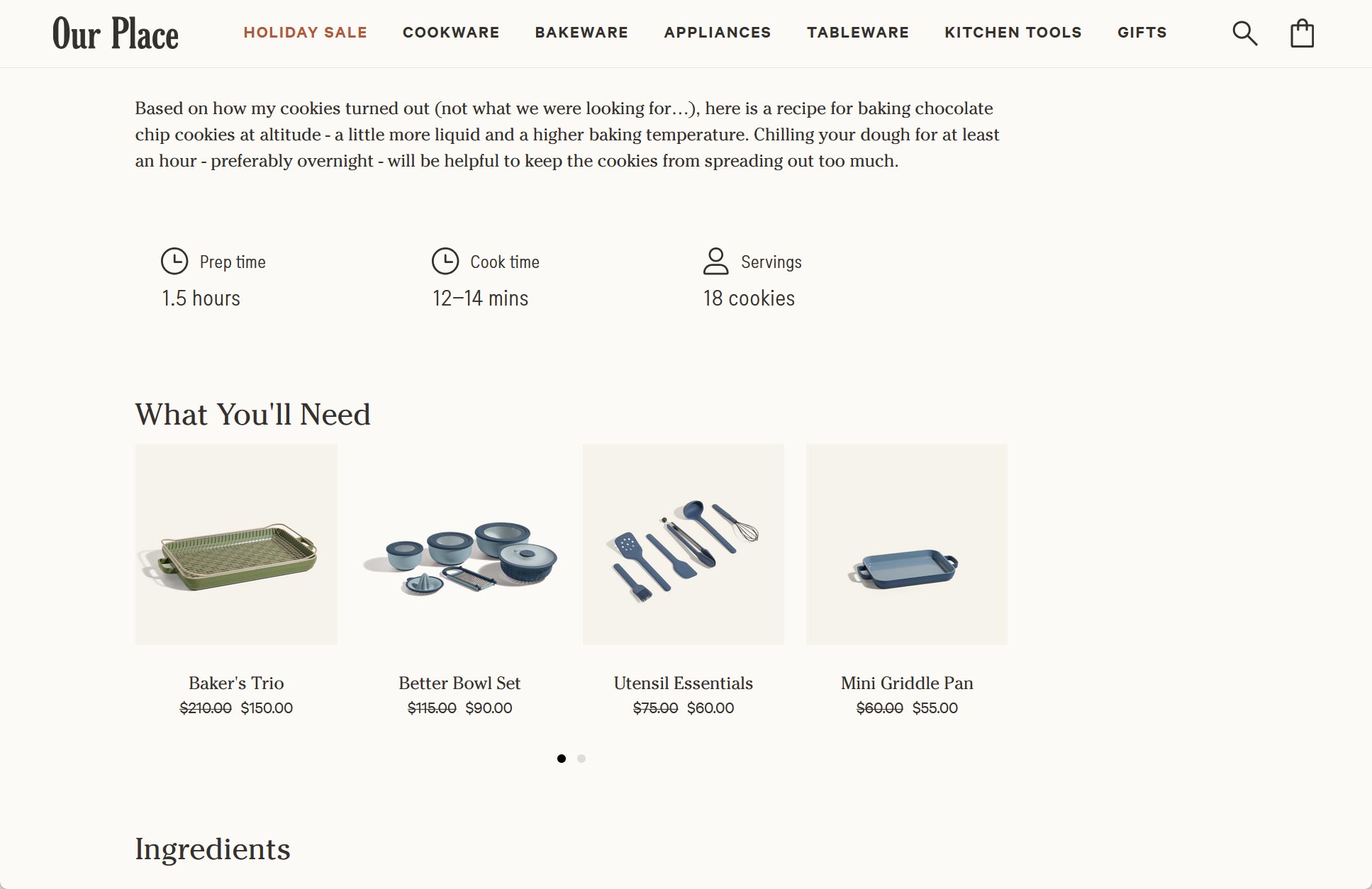 Our Place eCommerce Store Blog