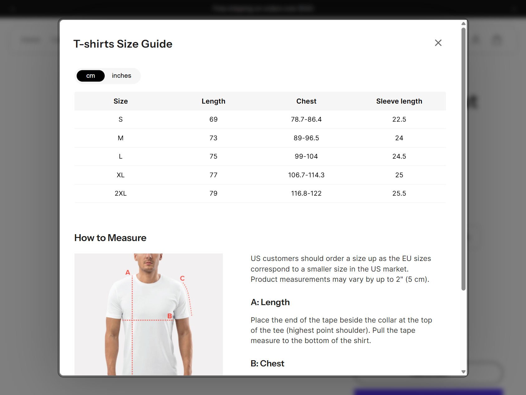 CommerceGurus Size Guides app demo