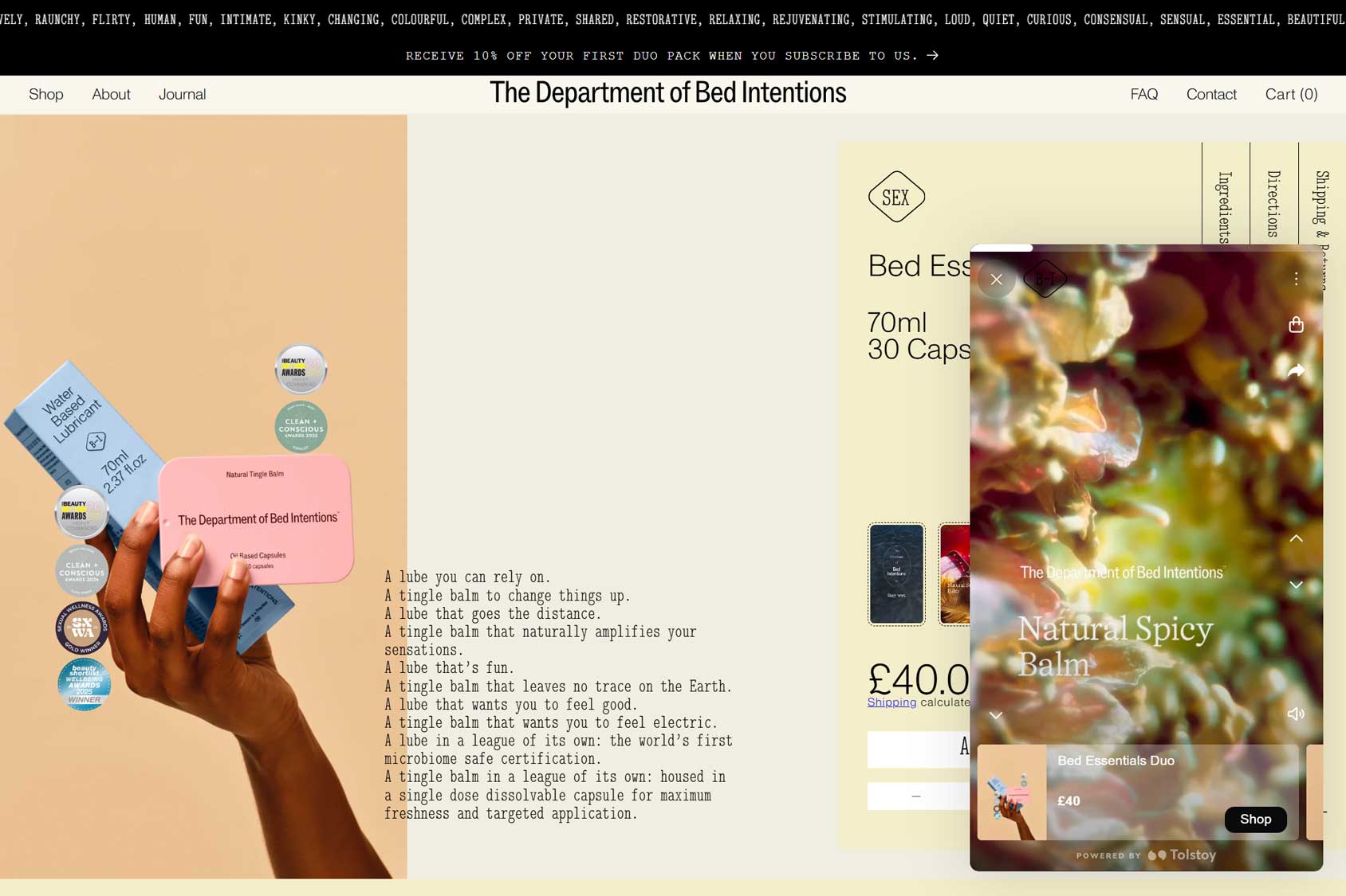 Bed Intentions Dynamic eCommerce Product Pages