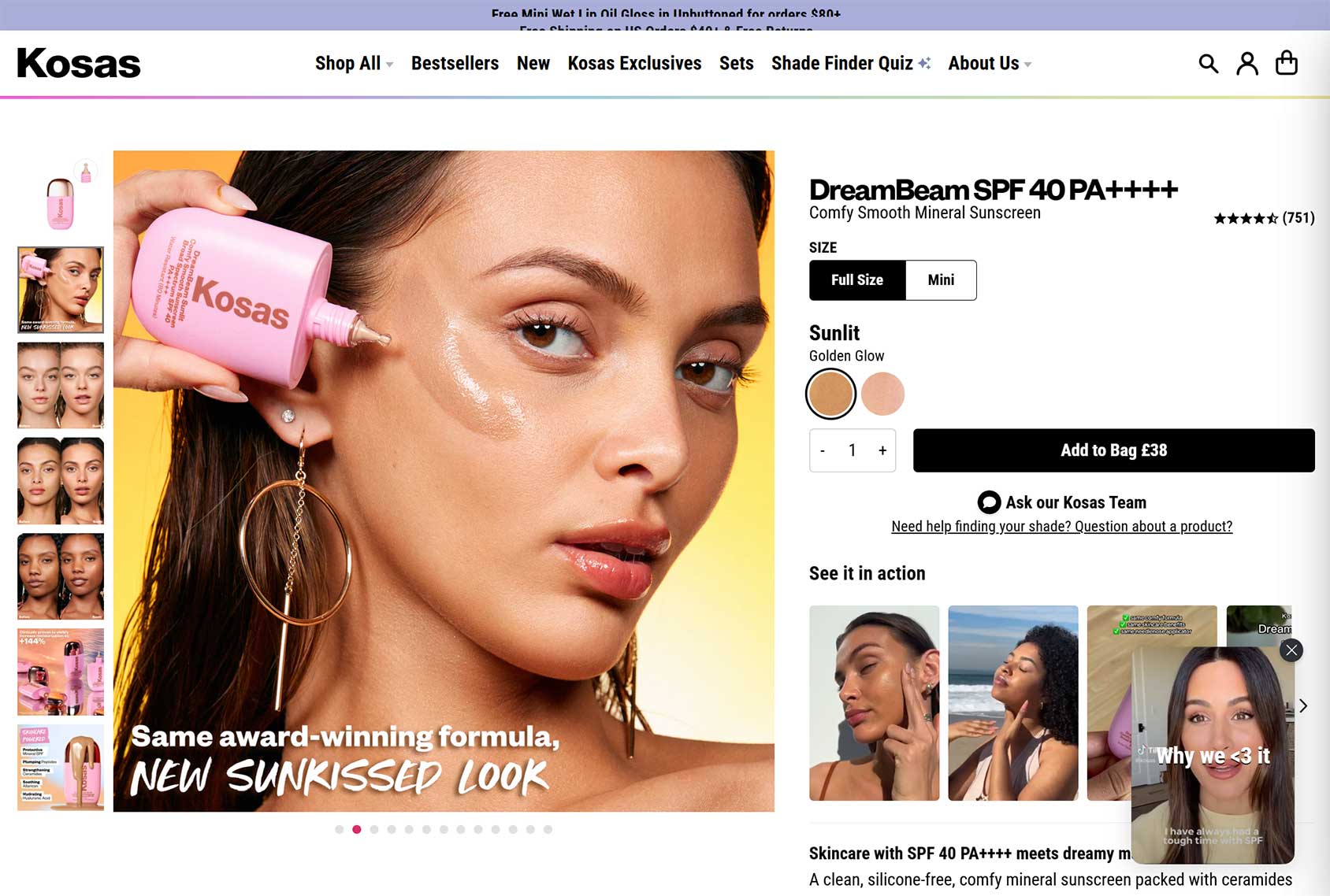 Kosas Dynamic Product Page Example