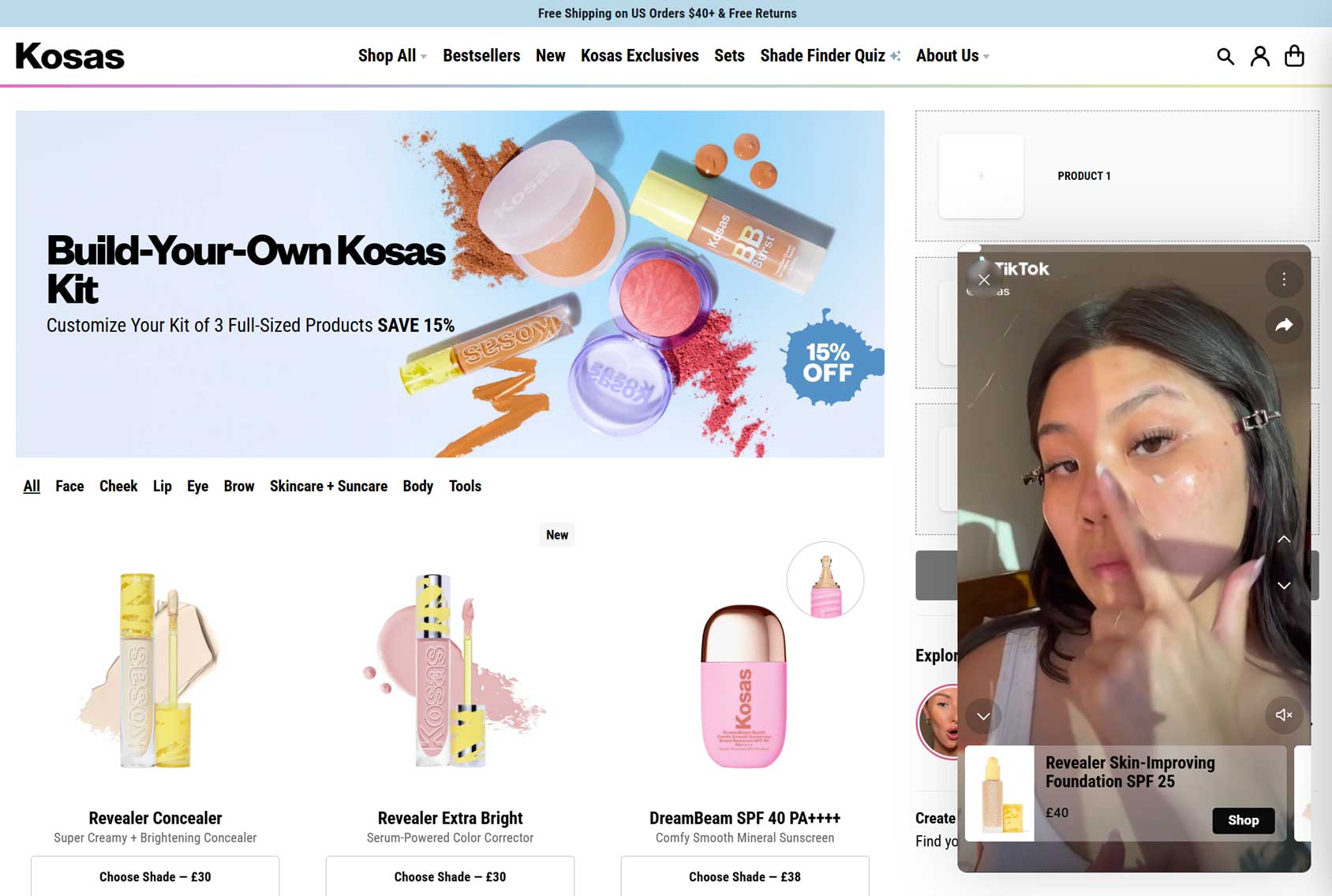 Example of a Dynamic Product Page - Kosas