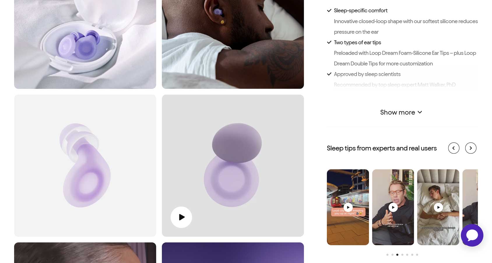 Dynamic Product Page Example from Loop Earbuds