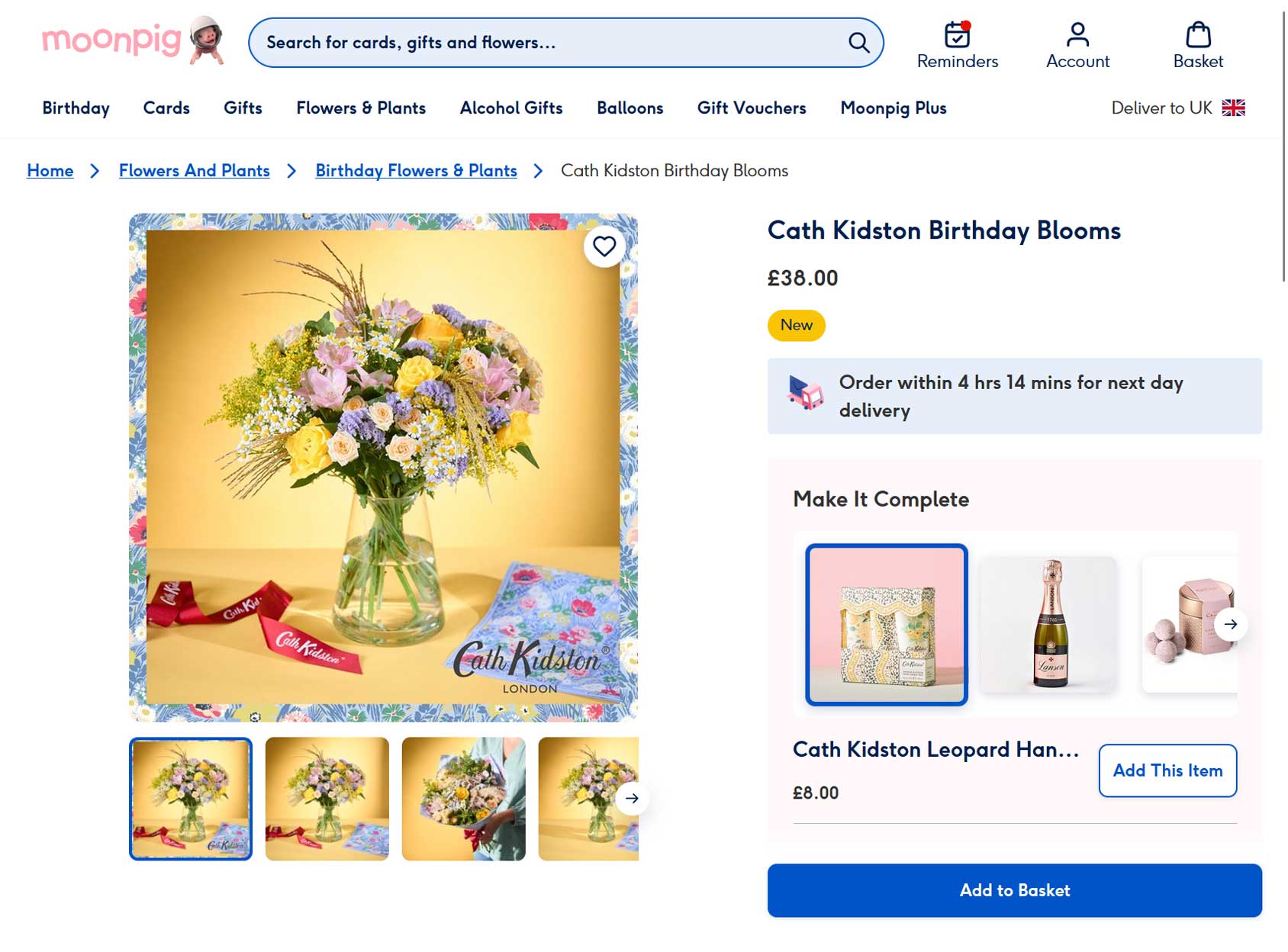 Moonpig eCommerce Upsell Example