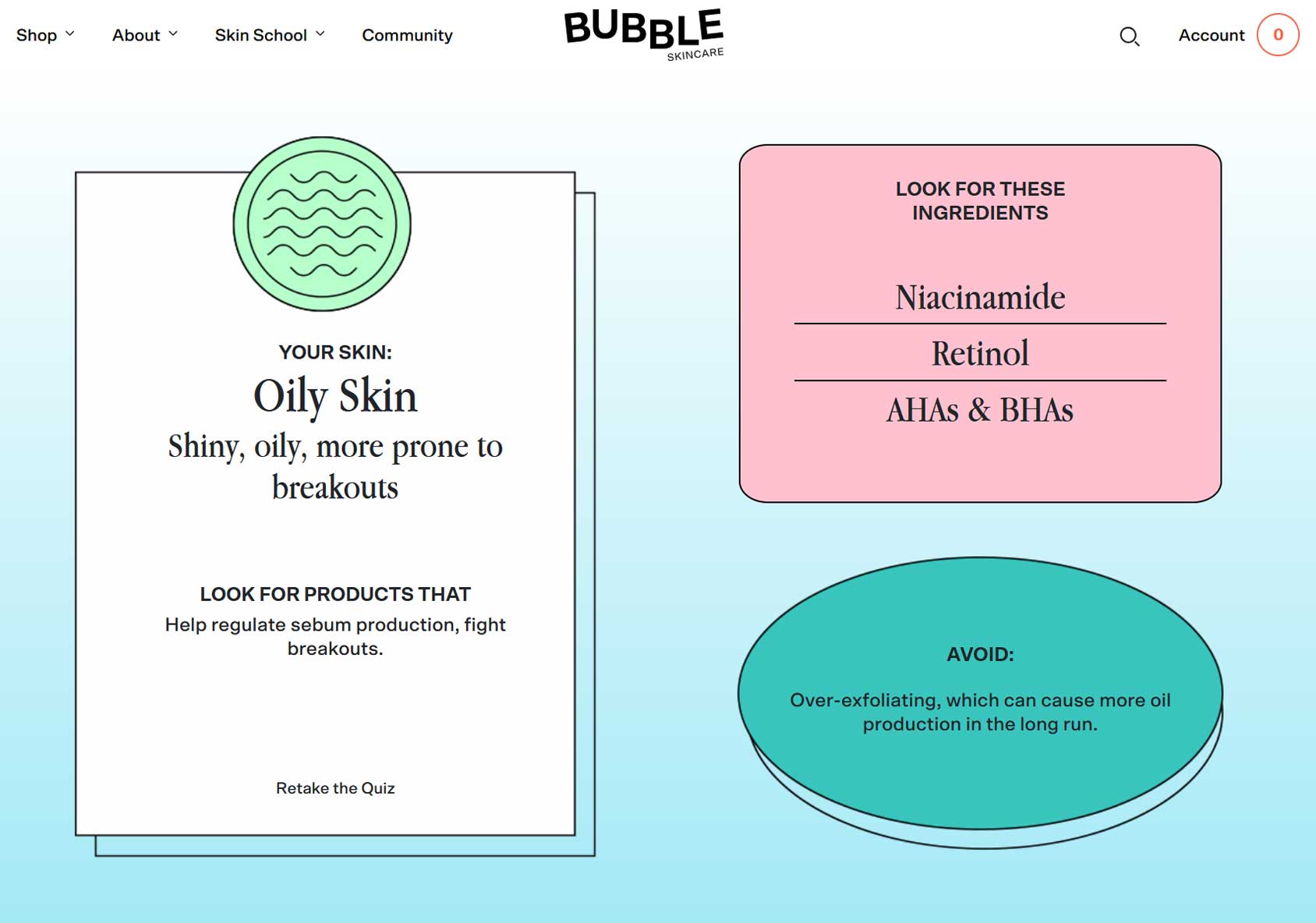 Bubble Product Quiz Tool