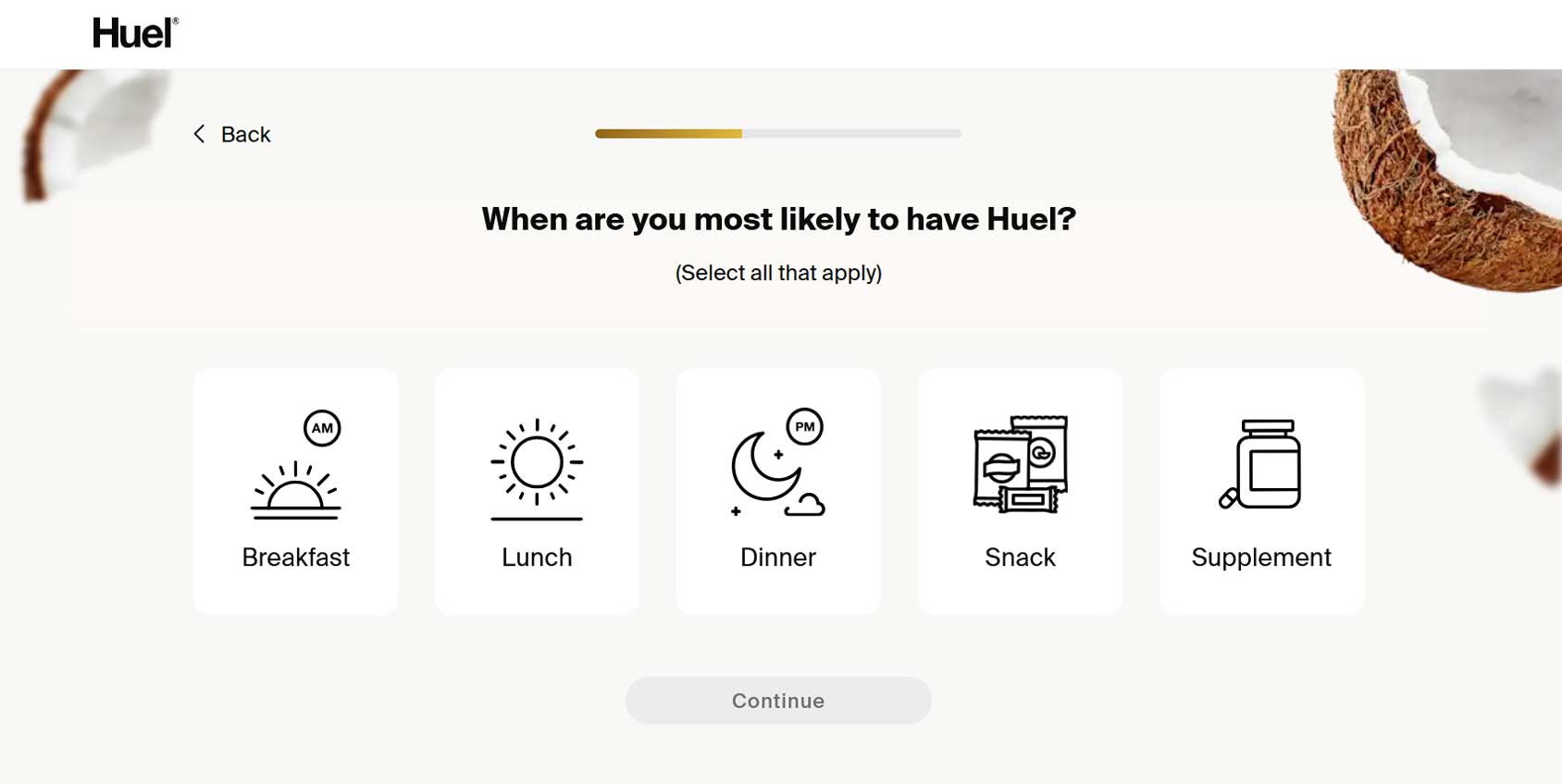 Huel Product Quiz Example
