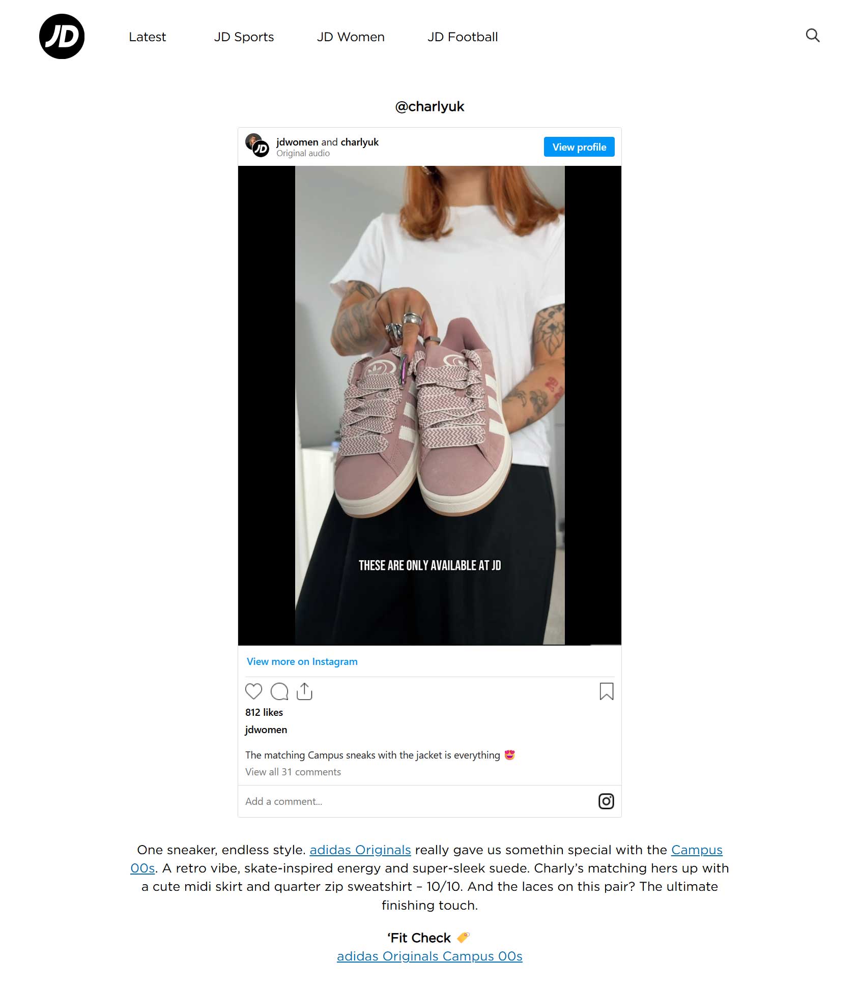 JDSports Footwear eCommerce Store Features Example