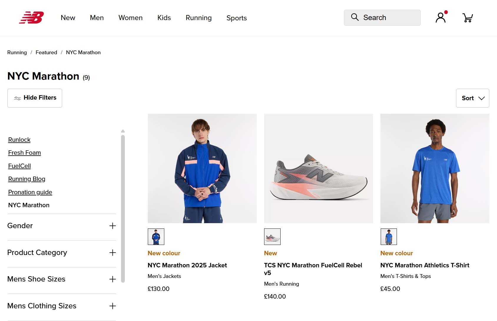 New Balance eCommerce Features Example