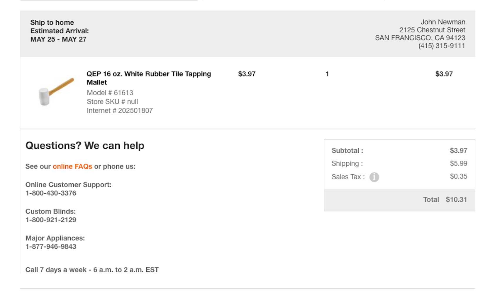 Support Links Customer Survey Order Confirmation Page eCommerce Example 