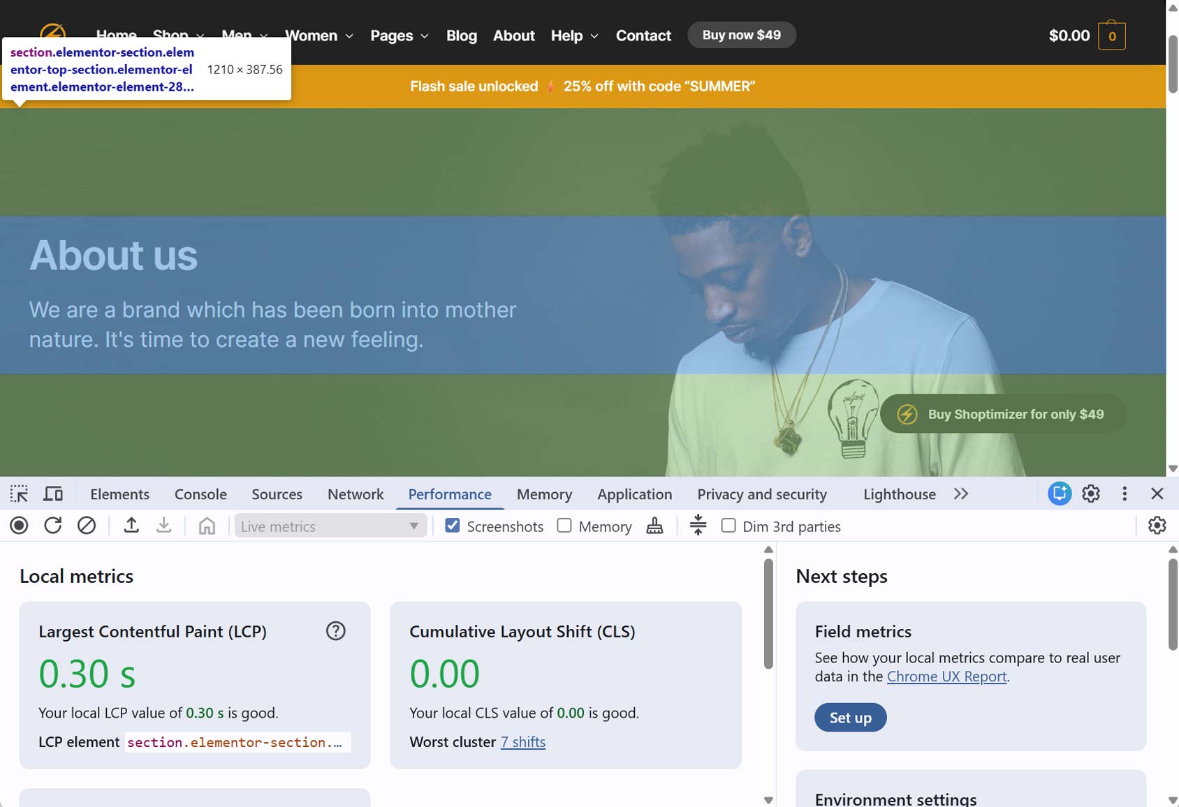 Text Heading as LCP in WooCommerce