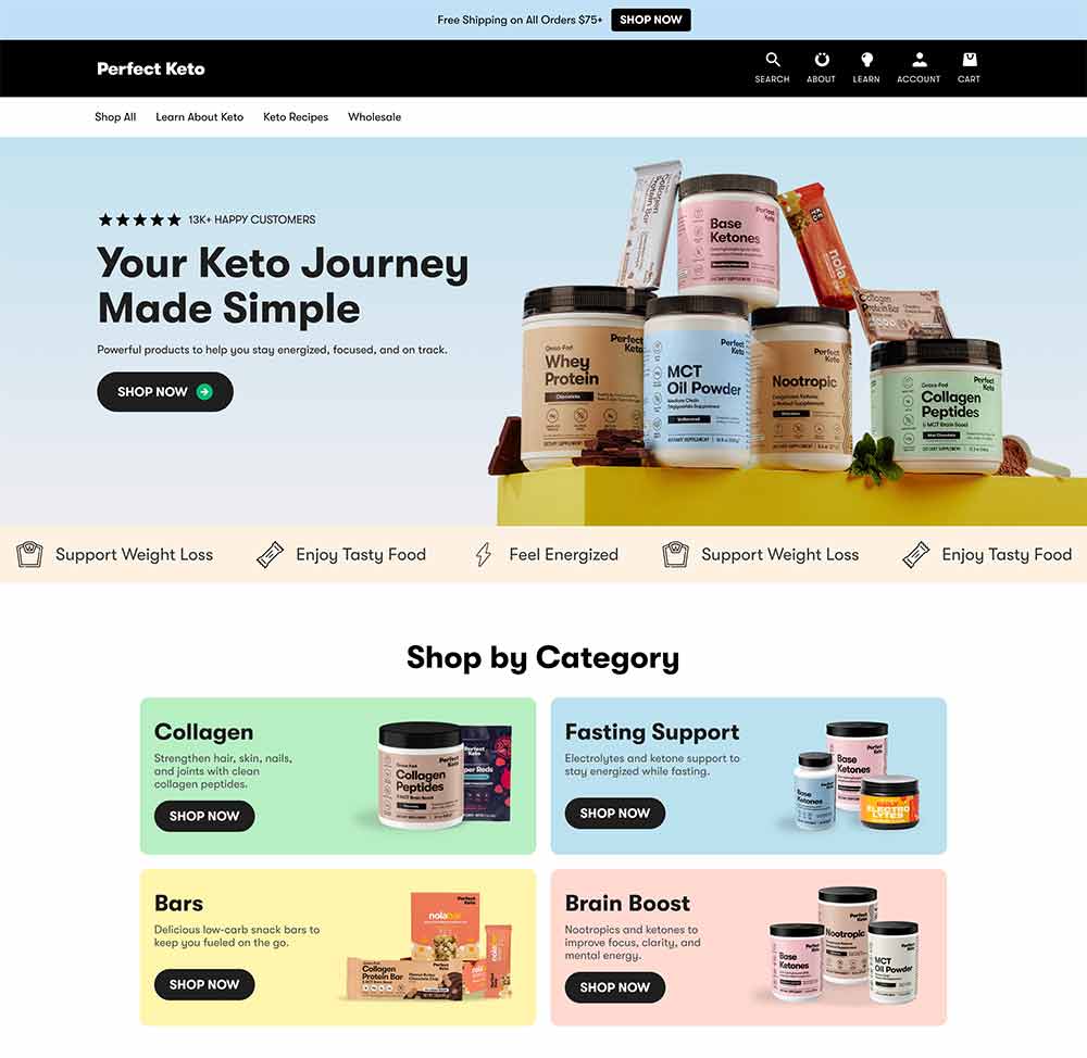 Perfect Keto Homepage