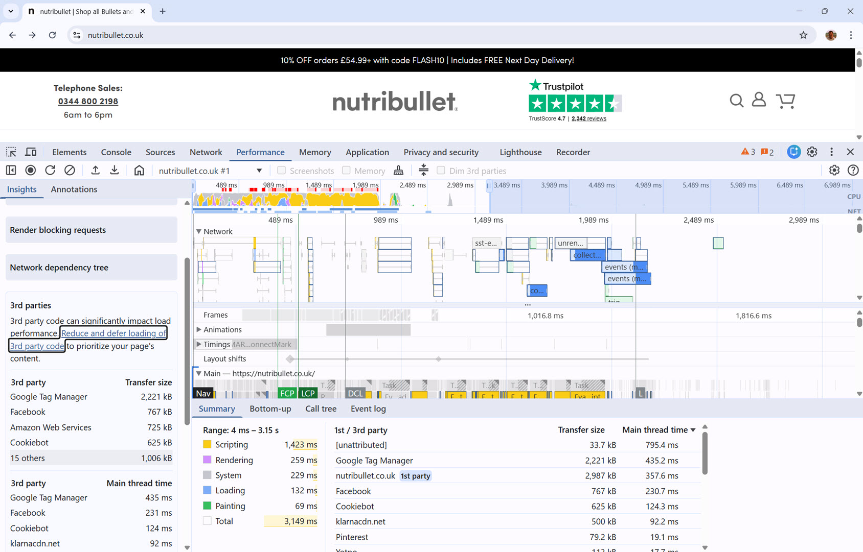Chrome DevTools Third-Party Scripts Tool