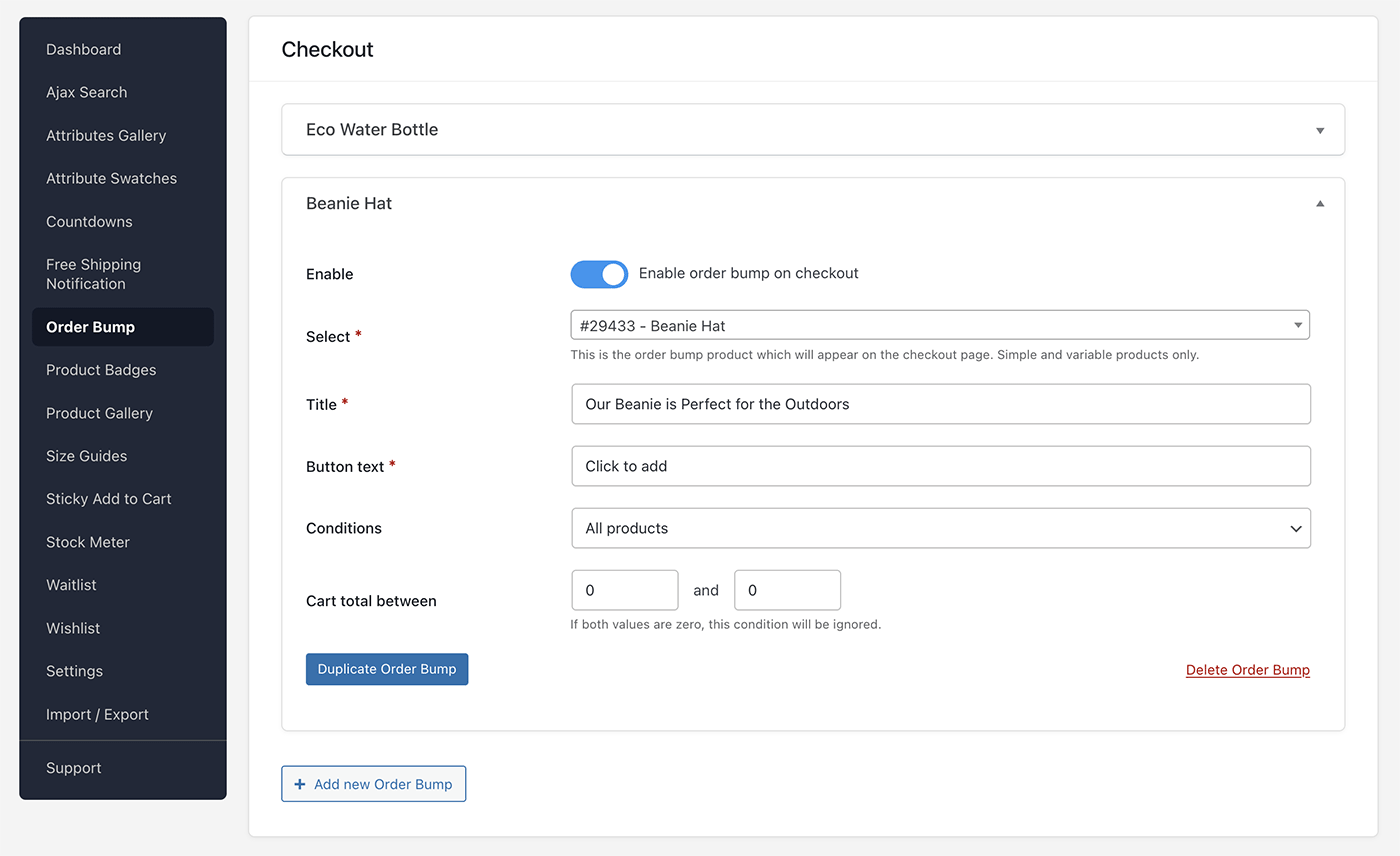 CommerceKit Order Bumps