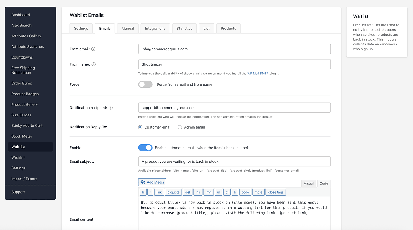CommerceKit Waitlist Emails