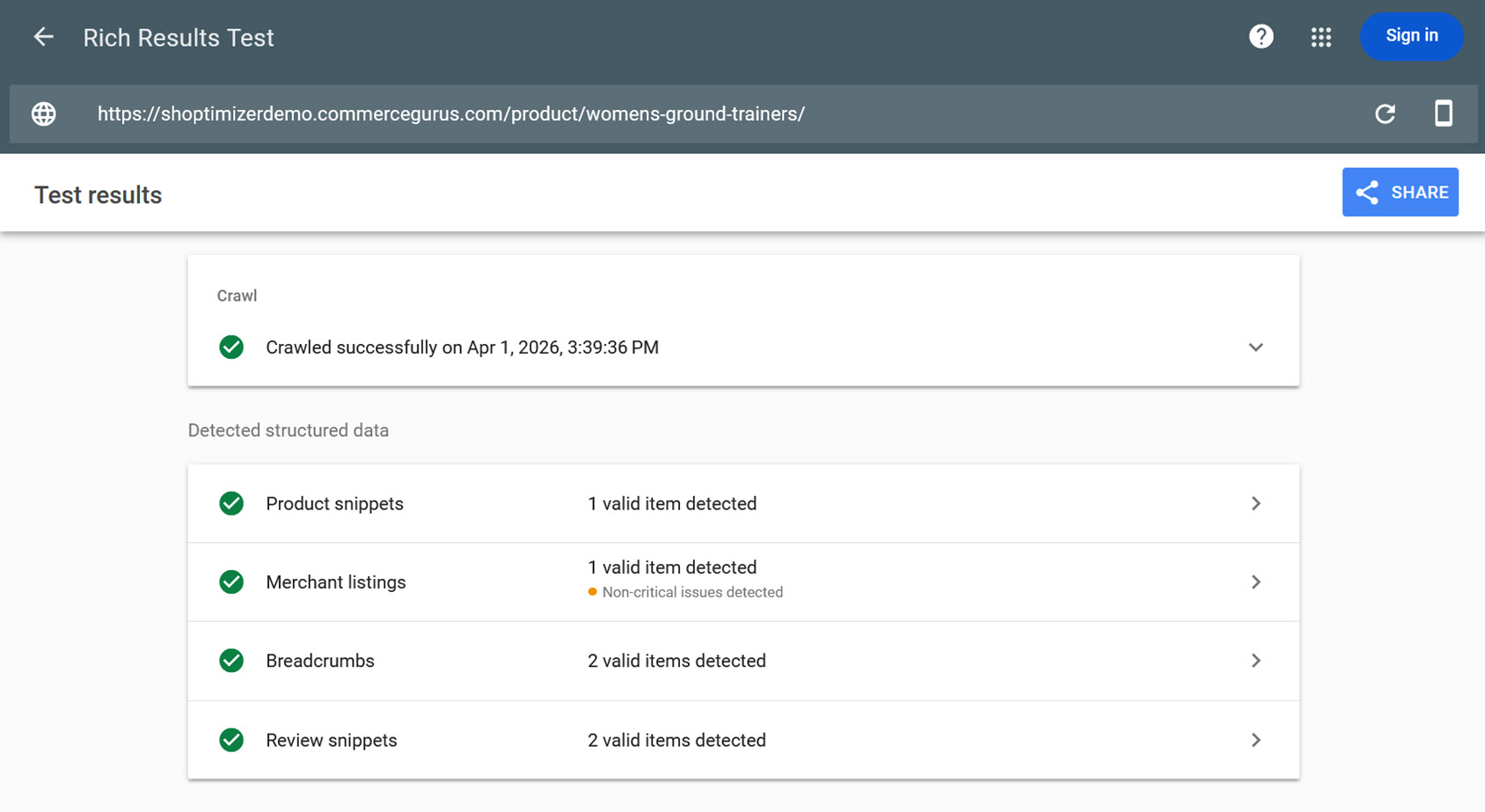 Google Rich Snippets preview tool